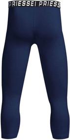 img 2 attached to PRIESSEI Boys Compression Pants: Youth Basketball Tights and 3/4 Baseball Pants
