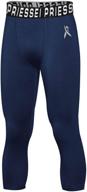 priessei boys compression pants: youth basketball tights and 3/4 baseball pants logo