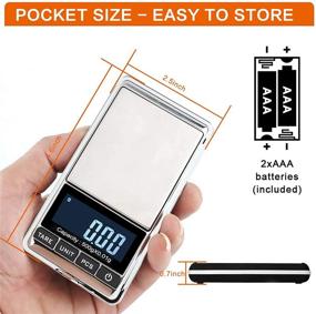 img 1 attached to Ataller Digital Pocket Scale - Precision Mini Electronic Gram Weight Scales, 0.001oz/0.01g, 500g Capacity, Portable Jewelry Scale with Tare, Auto Off, Stainless Steel Body, White Backlit Display (Max:500g/d=0.01g)