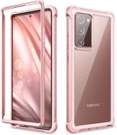 📱 dexnor galaxy note 20 ultra clear case - protective shockproof cover, pink, no screen protector, heavy duty defender bumper logo
