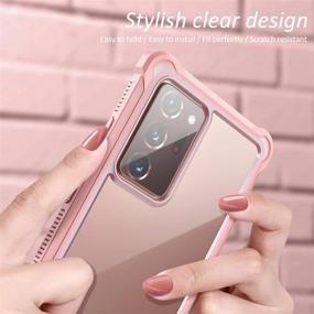 img 1 attached to 📱 Dexnor Galaxy Note 20 Ultra Clear Case - Protective Shockproof Cover, Pink, No Screen Protector, Heavy Duty Defender Bumper