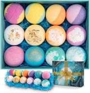 bath bombs 12 piece set - ribivaul handmade natural & organic bath bomb with 🛁 abundant bubbles and vibrant colors - perfect mother's day gift for men, women, kids, and friends logo