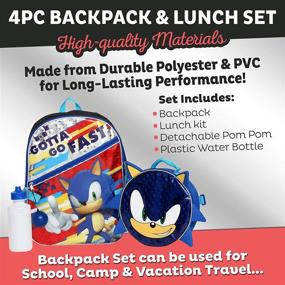 img 1 attached to 🦔 Sonic Hedgehog Backpack Lunch with Official Licensing