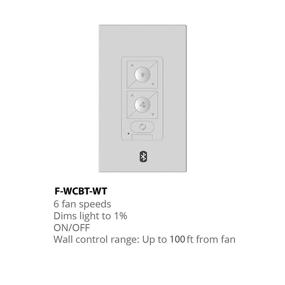 img 2 attached to White 6-Speed Ceiling Fan Wall Control with Bluetooth and Single Pole Wallplate