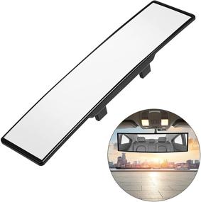 img 4 attached to 🔍 12-Inch Panoramic HD Anti-Glare Wide Angle Curve Rearview Mirror – Universal Clip-On for Vehicles, Enhances Visibility and Reduces Blind Spots