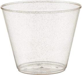 img 2 attached to 🥳 Pack of 100 Gold Glitter 9 oz Party Cups - Classic Tumblers by Oojami