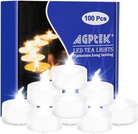 img 4 attached to 🕯️ AGPtek Battery Operated LED Flameless Tea Lights - 100 PCS, White