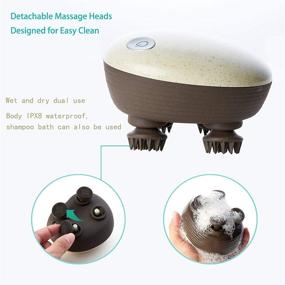 img 2 attached to 🧖 Portable Electric Scalp Massager Head Tingler with Medical-Grade Soft Silicone, Promotes Stress Relief and Fatigue Dispersal, IPX8 Waterproof