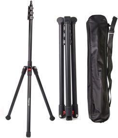 img 4 attached to 📷 Regetek 79" Aluminum Light Stand Video Tripod: Foldable & Adjustable for Ring Light, Cameras, Lights, and More - Includes Carrying Case