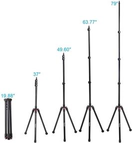 img 3 attached to 📷 Regetek 79" Aluminum Light Stand Video Tripod: Foldable & Adjustable for Ring Light, Cameras, Lights, and More - Includes Carrying Case