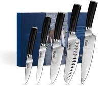 🔪 ignited 5-piece kitchen chef knives set: ergonomic, modern design with gift-ready package - enhance your culinary skills! logo