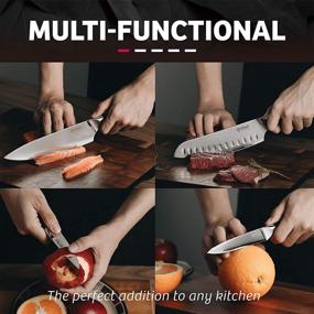 img 3 attached to 🔪 Ignited 5-Piece Kitchen Chef Knives Set: Ergonomic, Modern Design with Gift-Ready Package - Enhance Your Culinary Skills!