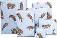 central 23-6 birthday otters wrapping paper sheets - blue gift wrap for men, women, and friends - recyclable & made in uk logo