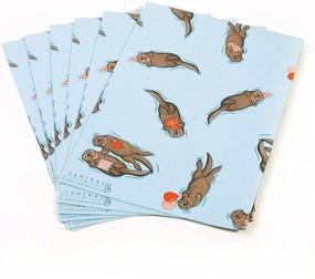img 2 attached to Central 23-6 Birthday Otters Wrapping Paper Sheets - Blue Gift Wrap for Men, Women, and Friends - Recyclable & Made In UK