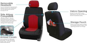 img 1 attached to 🔴 Red Full Perforated Leatherette Seat Covers by FH Group - PU008RED115
