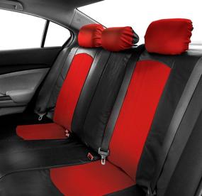 img 2 attached to 🔴 Red Full Perforated Leatherette Seat Covers by FH Group - PU008RED115