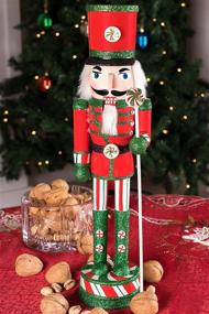 img 1 attached to Clever Creations Lollipop Soldier Nutcracker: Festive 15 Inch Wooden Christmas Décor for Shelves and Tables