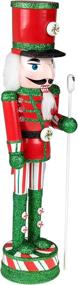 img 3 attached to Clever Creations Lollipop Soldier Nutcracker: Festive 15 Inch Wooden Christmas Décor for Shelves and Tables