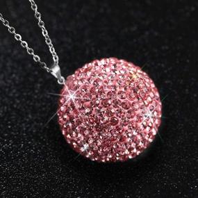 img 2 attached to Eing Car Rear View Mirror Charm Crystal Bling Ball Hanging Ornament Rhinestone Interior Decor Crystal Ball Lucky Charm Pendant