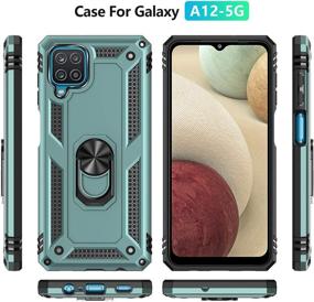 img 3 attached to 📱 Premium Galaxy A12 Case with Screen Protector - Military Grade Protection, Magnetic Kickstand, Midnight Green