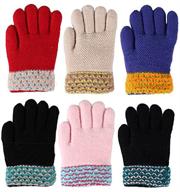 🧤 gilbin toddler kids fuzzy interior gloves 6 pack - boys' accessories for cold weather logo