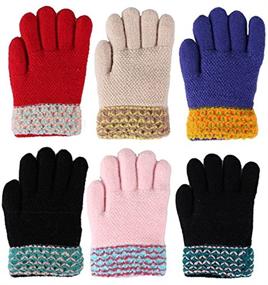 img 1 attached to 🧤 Gilbin Toddler Kids Fuzzy Interior Gloves 6 Pack - Boys' Accessories for Cold Weather