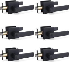 img 4 attached to 🚪 Enhance Your Privacy with Stylever 6-Pack Privacy Square Black Door Handle Lever Sets - Left and Right Handed Contemporary, Reversible, Keyless Design for Bedroom and Bathroom