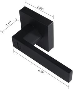 img 1 attached to 🚪 Enhance Your Privacy with Stylever 6-Pack Privacy Square Black Door Handle Lever Sets - Left and Right Handed Contemporary, Reversible, Keyless Design for Bedroom and Bathroom