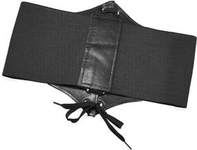 img 2 attached to Lamdgbway Lace Up Leather Corset Elastic Women's Accessories and Belts