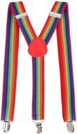 👔 adjustable unisex clip-on elastic suspenders for men - assorted colors by livingston logo