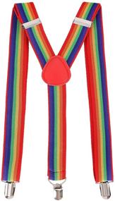 img 4 attached to 👔 Adjustable Unisex Clip-On Elastic Suspenders for Men - Assorted Colors by Livingston