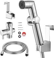 🚽 explore the hanlian handheld bidet sprayer: ultimate toilet hygiene solution with t-valve, hose, and wall/toilet mount (chrome) logo