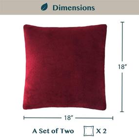 img 3 attached to 🛋️ PAVILIA Decorative Throw Pillow Covers - Set of 2, 18x18 - Solid Wine Red - Soft Fleece Velvet Plush - Sofa Couch Bed Bedroom Living Room - Accent Zipper Euro Cushion Cover