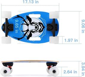 img 3 attached to 🛹 SANSIRP 17&#34; Mini Longboard: Lightweight Wood Cruiser Skateboard with LED Wheels - Perfect for Kids and Adults, Includes T-Tool - Portable and Complete!