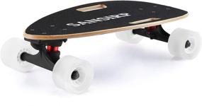 img 2 attached to 🛹 SANSIRP 17&#34; Mini Longboard: Lightweight Wood Cruiser Skateboard with LED Wheels - Perfect for Kids and Adults, Includes T-Tool - Portable and Complete!