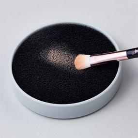 img 1 attached to 🌈 Jessup Makeup Brush Cleaning Kit with Color Removal Sponge, 2-in-1 Silicone Makeup Brush Cleaner (Whisper White)