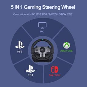 img 2 attached to PXN V9 Universal USB Car Sim Racing Wheel with 3-Pedal Pedals and Shifter Bundle for Xbox, PlayStation, and Nintendo Switch