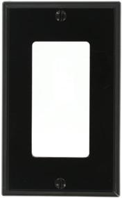 img 1 attached to 🔳 Black Leviton 80401-NE 1-Gang Decora/GFCI Device Wallplate - Standard Size, Durable Thermoplastic Nylon, Device Mount