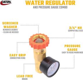 img 3 attached to Valterra A01-1124VP Combo Brass Water Regulator with Water Pressure Gauge - Enhanced SEO