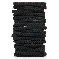 🏻 18 pcs black braided hair ties for women and men - braided hair elastics, ponytail holders, and thick bands, also suitable as men's bracelets logo