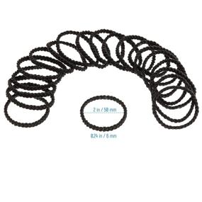 img 1 attached to 🏻 18 Pcs Black Braided Hair Ties for Women and Men - Braided Hair Elastics, Ponytail Holders, and Thick Bands, Also Suitable as Men's Bracelets