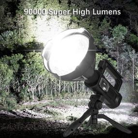 img 3 attached to 🔦 Super Bright 90000 Lumens Rechargeable Spotlight Flashlight with Tripod - Ideal for Camping and Emergencies