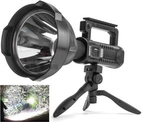 img 4 attached to 🔦 Super Bright 90000 Lumens Rechargeable Spotlight Flashlight with Tripod - Ideal for Camping and Emergencies
