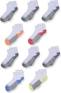 🧦 fruit of the loom boys' half cushion ankle socks (pack of 10) logo