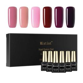 img 3 attached to 💅 Mixtint 6 Pink Red Colors Gel Polish Set with Gift Box - Soak Off UV LED Varnish Nail Art Lacquer Gel Nail Polish Set 015