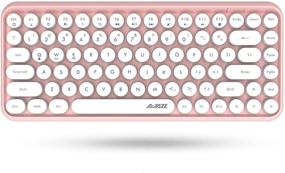 img 4 attached to 🔲 LomiLuskr 308i Compact 84-Key Wireless Bluetooth Keyboard for Tablets, Portable Mini Keyboard, iOS/Android/Windows Compatible (Pink)