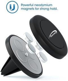 img 3 attached to 📲 iSunnao CM-7903 Magnetic Phone Car Mount - Air Vent Universal iPhone Samsung Smartphone Holder with Strong Magnets and Metal Plates - 2 Packs