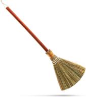 🧹 small vietnamese straw soft broom for indoor-outdoor cleaning - natural whisk sweeping hand handle broom with 9.84'' width and 27.55'' length - ideal for dustpan, sofa, car hood, and décor logo