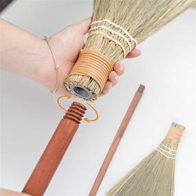 img 1 attached to 🧹 Small Vietnamese Straw Soft Broom for Indoor-Outdoor Cleaning - Natural Whisk Sweeping Hand Handle Broom with 9.84'' Width and 27.55'' Length - Ideal for Dustpan, Sofa, Car Hood, and Décor