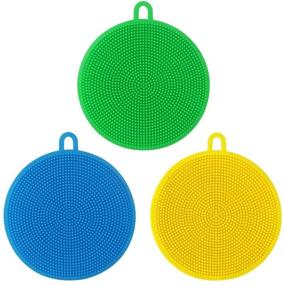 img 4 attached to Premium AsherKeep Silicone Sponge for Dishes (3 Pack) - Non-Scratch & Durable Silicone Sponges - Efficient Kitchen Cleaning Solution - Silicone Dish Sponge Scourer